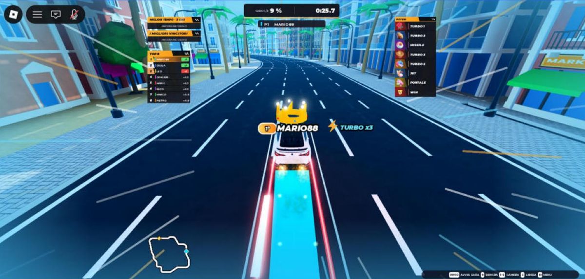 Auto in testa con la scia del turbo